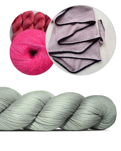 De eenvoudigste sjaal met een klein lijntje | uit Cheeky Merino Joy van Rosy Green Wool met Pinta en Mohair Bliss van Pascuali