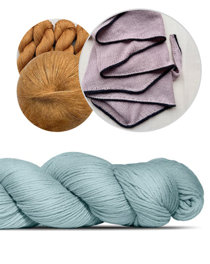De eenvoudigste sjaal met een klein lijntje | uit Cheeky Merino Joy van Rosy Green Wool met Pinta en Mohair Bliss van Pascuali
