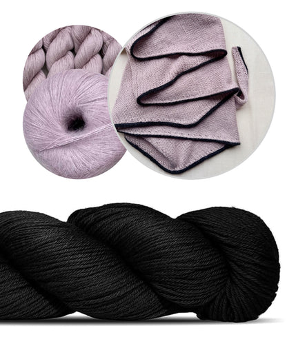 De eenvoudigste sjaal met een klein lijntje | uit Cheeky Merino Joy van Rosy Green Wool met Pinta en Mohair Bliss van Pascuali