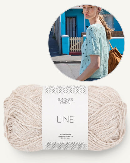 Elodie Tee | luftiges Lochmuster aus Line von Sandnes Garn
