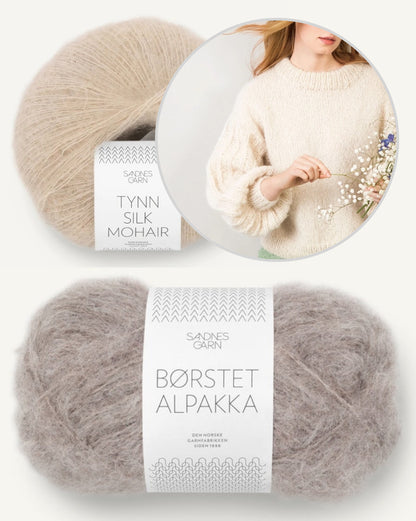 Elsa Pullover | Easy dream sweater made from Brushed Alpakka and Tynn Silk Mohair by Sandnes Garn