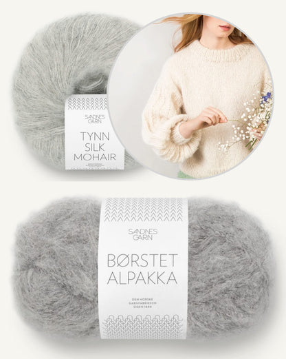 Elsa Pullover | Easy dream sweater made from Brushed Alpakka and Tynn Silk Mohair by Sandnes Garn