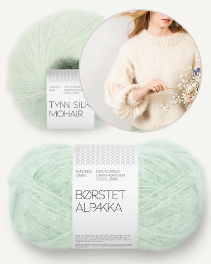 Elsa Pullover | Easy dream sweater made from Brushed Alpakka and Tynn Silk Mohair by Sandnes Garn