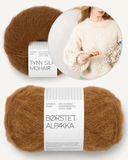 Elsa Pullover | Easy dream sweater made from Brushed Alpakka and Tynn Silk Mohair by Sandnes Garn