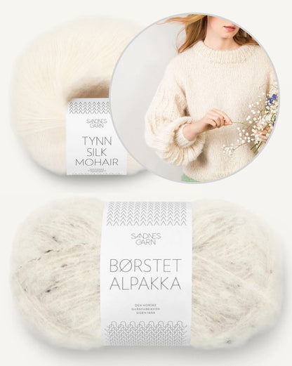 Elsa Pullover | Easy dream sweater made from Brushed Alpakka and Tynn Silk Mohair by Sandnes Garn