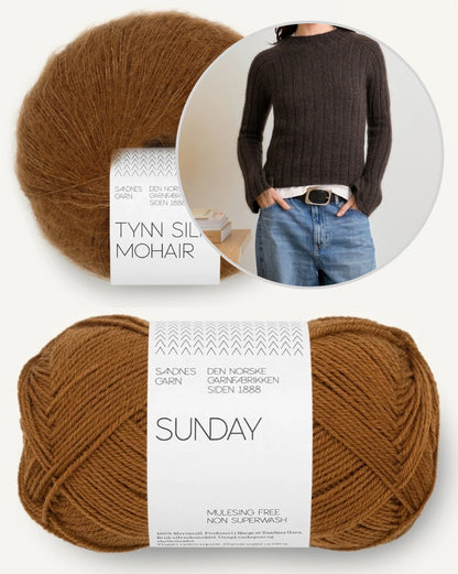 Elva Sweater | feiner Rippenpullover aus Sunday und Tynn Silk Mohair von Sandnes Garn