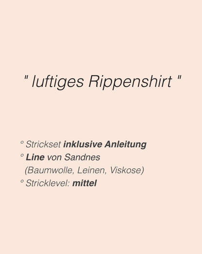 Elva Tee | luftiges Rippenshirt aus Line von Sandnes Garn