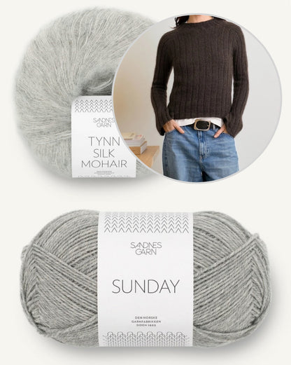 Elva Sweater | feiner Rippenpullover aus Sunday und Tynn Silk Mohair von Sandnes Garn