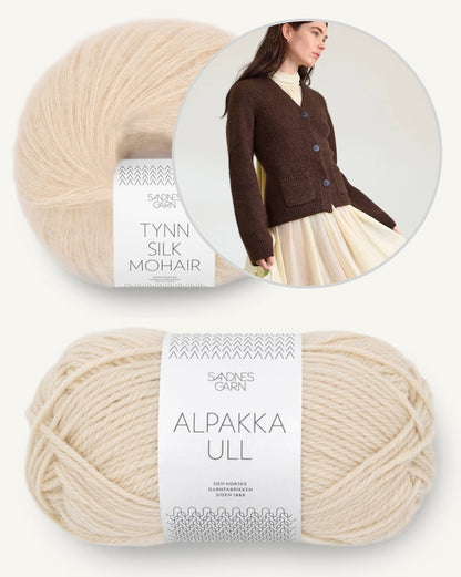 Ember Cardigan | klassische Jacke aus Alpakka Ull und Tynn Silk Mohair von Sandnes Garn