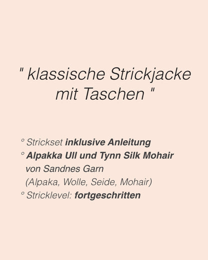 Ember Cardigan | klassische Jacke aus Alpakka Ull und Tynn Silk Mohair von Sandnes Garn