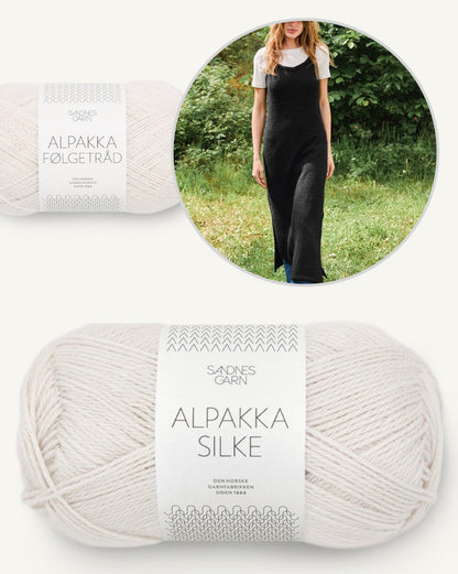 Emerson Dress | Trägerkleid mit Alpakka Silke und Alpakka Folgetrad von Sandnes 2507