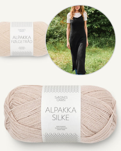 Emerson Dress | Trägerkleid mit Alpakka Silke und Alpakka Folgetrad von Sandnes 2507