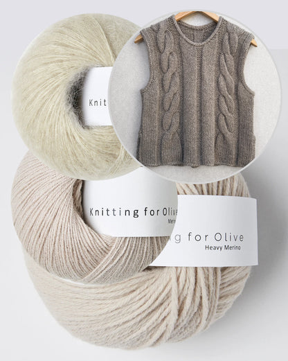 Emma Slipover | bezauberndes Zopfmuster aus Heavy Merino, Merino und Soft Silk Mohair