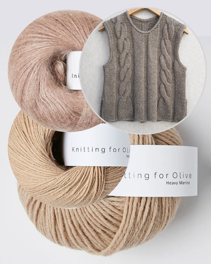 Emma Slipover | bezauberndes Zopfmuster aus Heavy Merino, Merino und Soft Silk Mohair