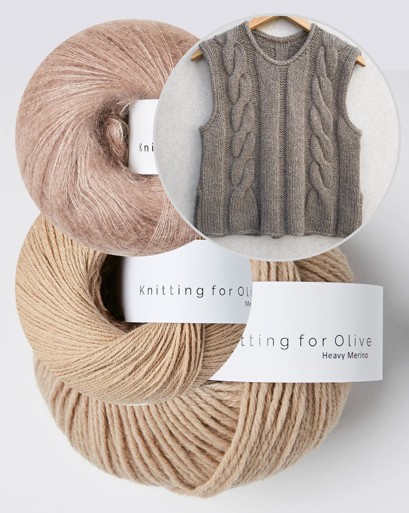 Emma Slipover | bezauberndes Zopfmuster aus Heavy Merino, Merino und Soft Silk Mohair
