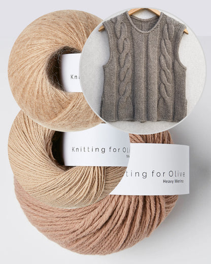 Emma Slipover | bezauberndes Zopfmuster aus Heavy Merino, Merino und Soft Silk Mohair