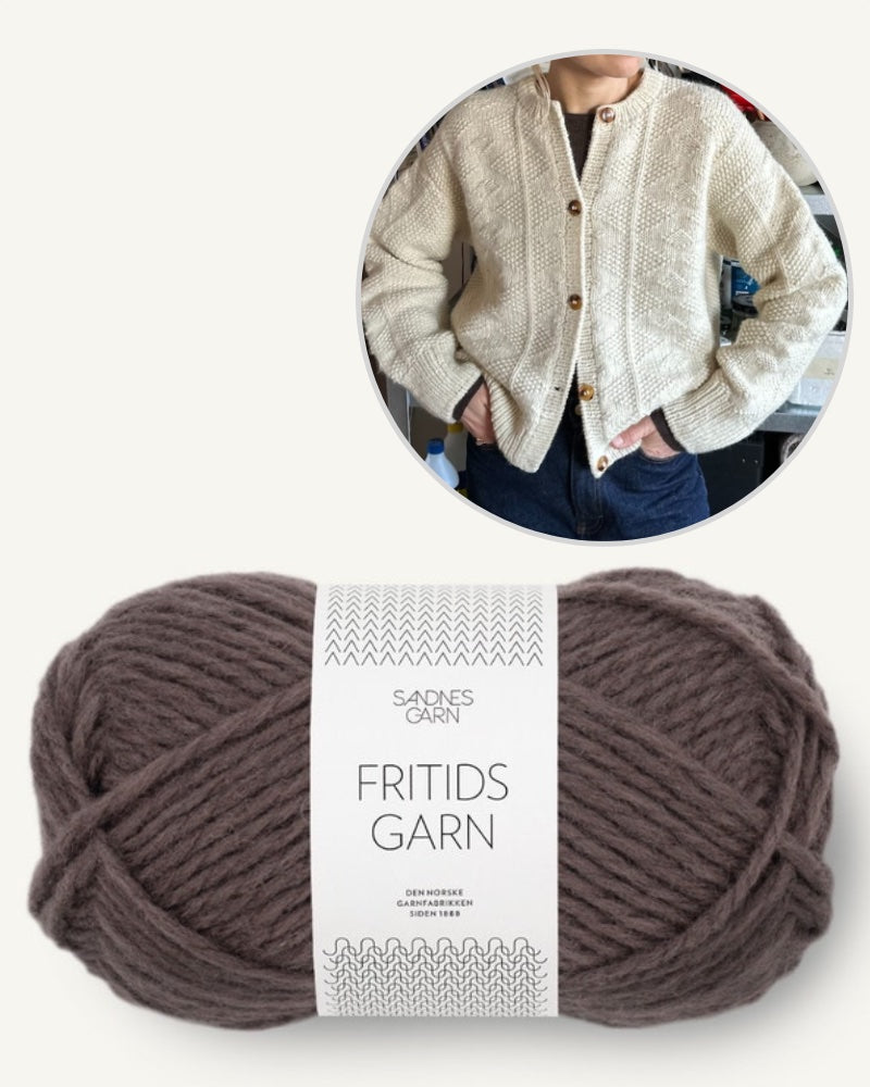 PetiteKnit Esther Jacket aus Fritidsgarn dunkle schokolade