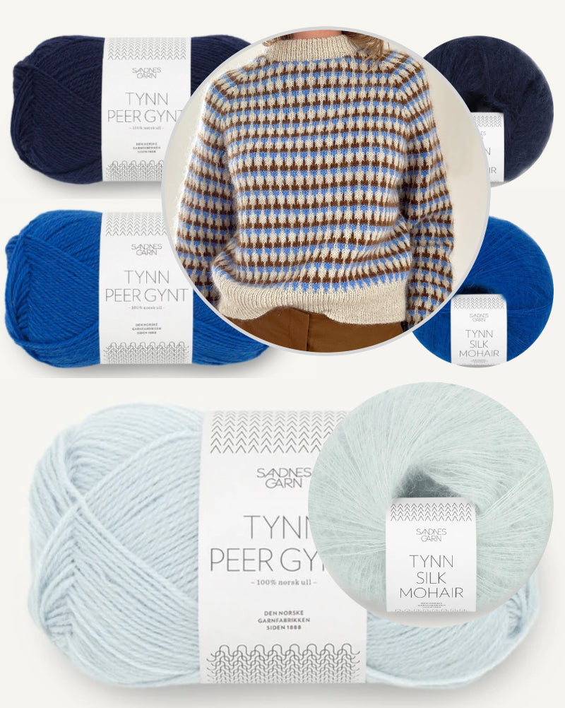 Facet Sweater | kleinteiliges Muster aus Tynn Peer Gynt und Tynn Silk Mohair von Sandnes