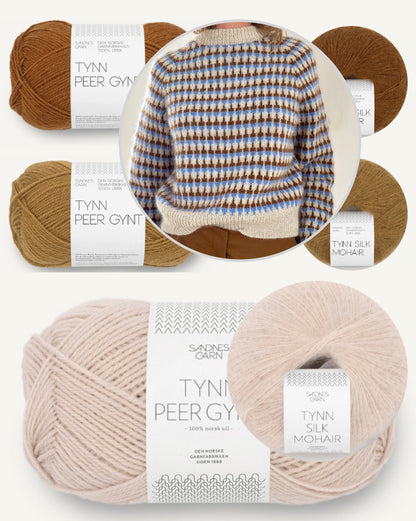 Facet Sweater | kleinteiliges Muster aus Tynn Peer Gynt und Tynn Silk Mohair von Sandnes