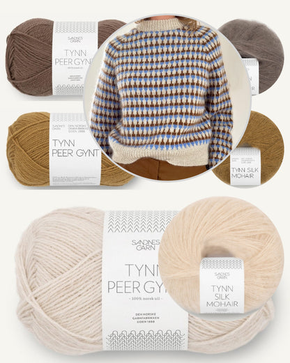Facet Sweater | kleinteiliges Muster aus Tynn Peer Gynt und Tynn Silk Mohair von Sandnes