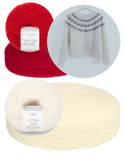 Fernlys Sweater | zart schimmerndes Blattmuster aus Plötulopi und Tynn Silk Mohair