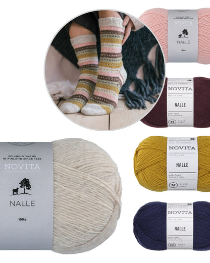 Rytmikäs Socks | mit Gratisanleitung feines Streifenmuster mit Nalle von Novita