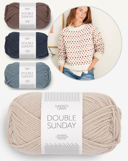 Fleur de Lis Sweater - Tema 77 | bezaubernder Weihnachtspullover aus Double Sunday von Sandnes Garn