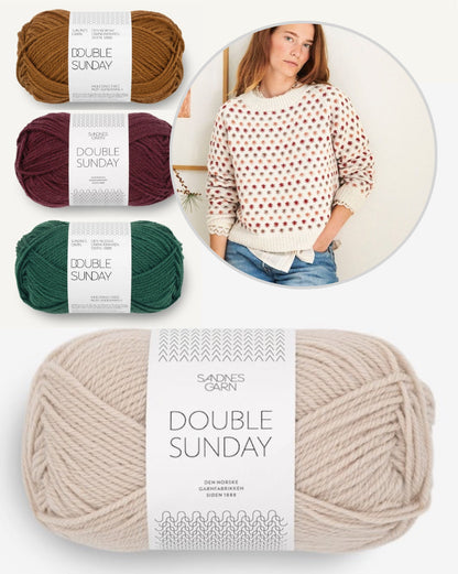 Fleur de Lis Sweater - Tema 77 | bezaubernder Weihnachtspullover aus Double Sunday von Sandnes Garn