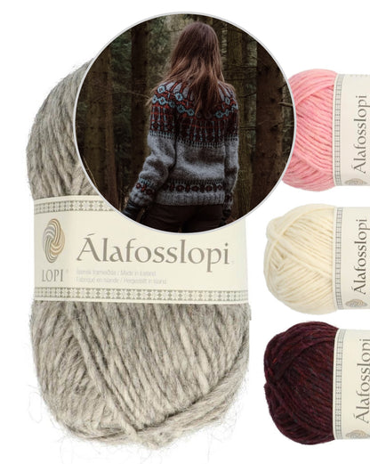 Forest Guard Sweater | high-contrast Norwegian pattern in Alafosslopi by Lopi Island