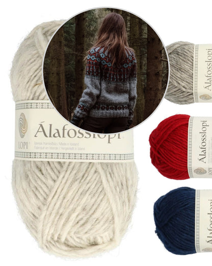 Forest Guard Sweater | high-contrast Norwegian pattern in Alafosslopi by Lopi Island