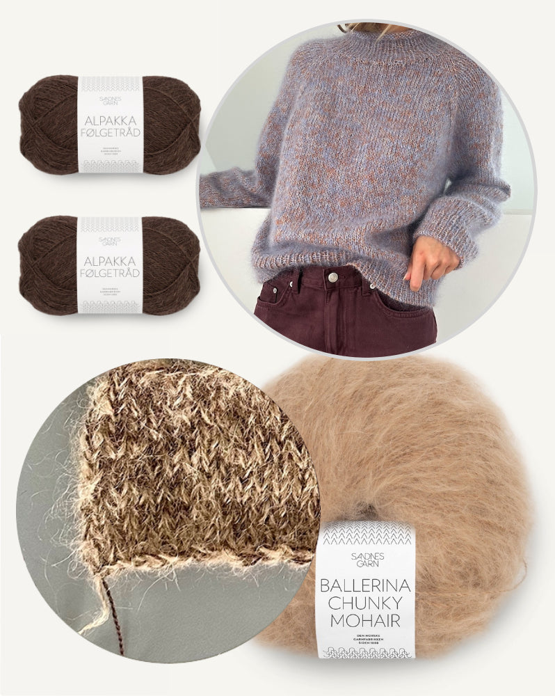 LeKnit Foundation Sweater mit Ballerina Chunky Mohair und Alpakka Folgetrad von Sandnes Garn 19
