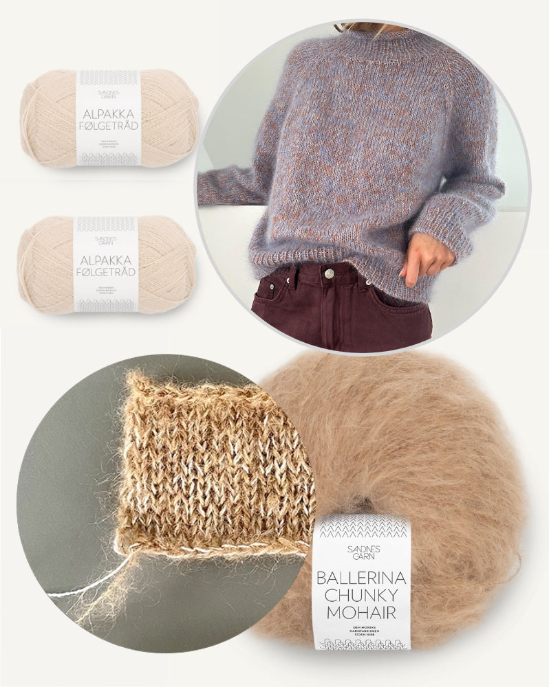 LeKnit Foundation Sweater mit Ballerina Chunky Mohair und Alpakka Folgetrad von Sandnes Garn 15