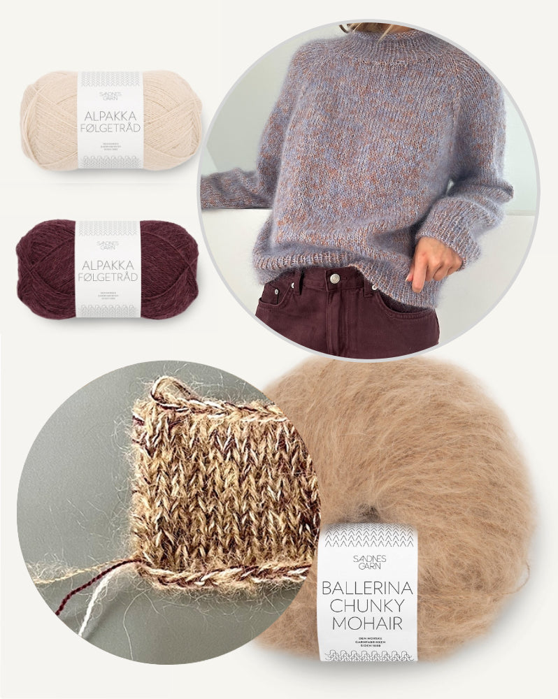 LeKnit Foundation Sweater mit Ballerina Chunky Mohair und Alpakka Folgetrad von Sandnes Garn 14