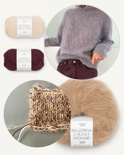 LeKnit Foundation Sweater mit Ballerina Chunky Mohair und Alpakka Folgetrad von Sandnes Garn 14