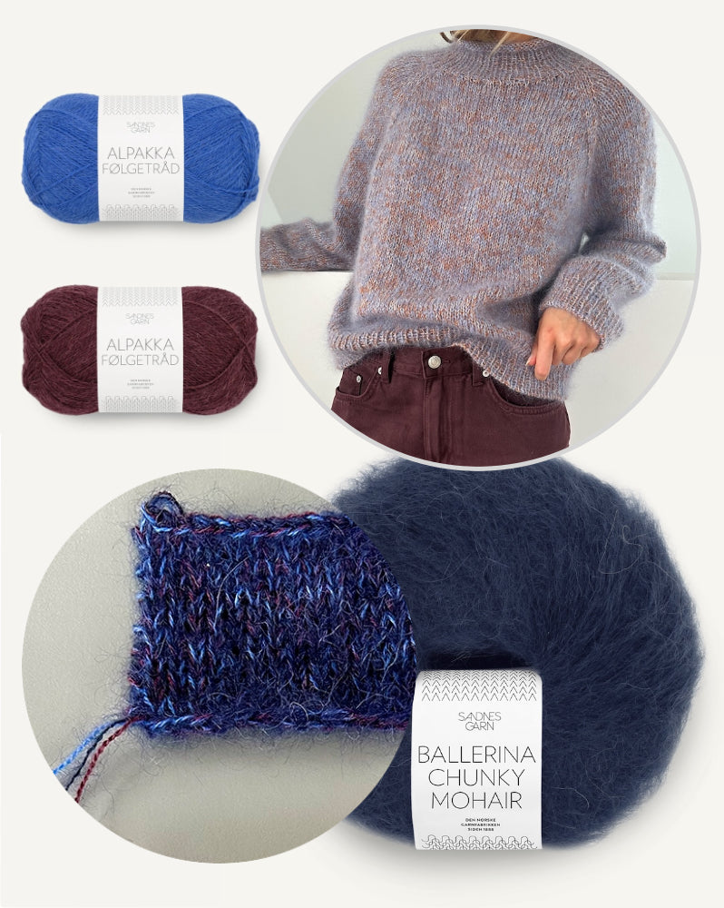 LeKnit Foundation Sweater mit Ballerina Chunky Mohair und Alpakka Folgetrad von Sandnes Garn 7