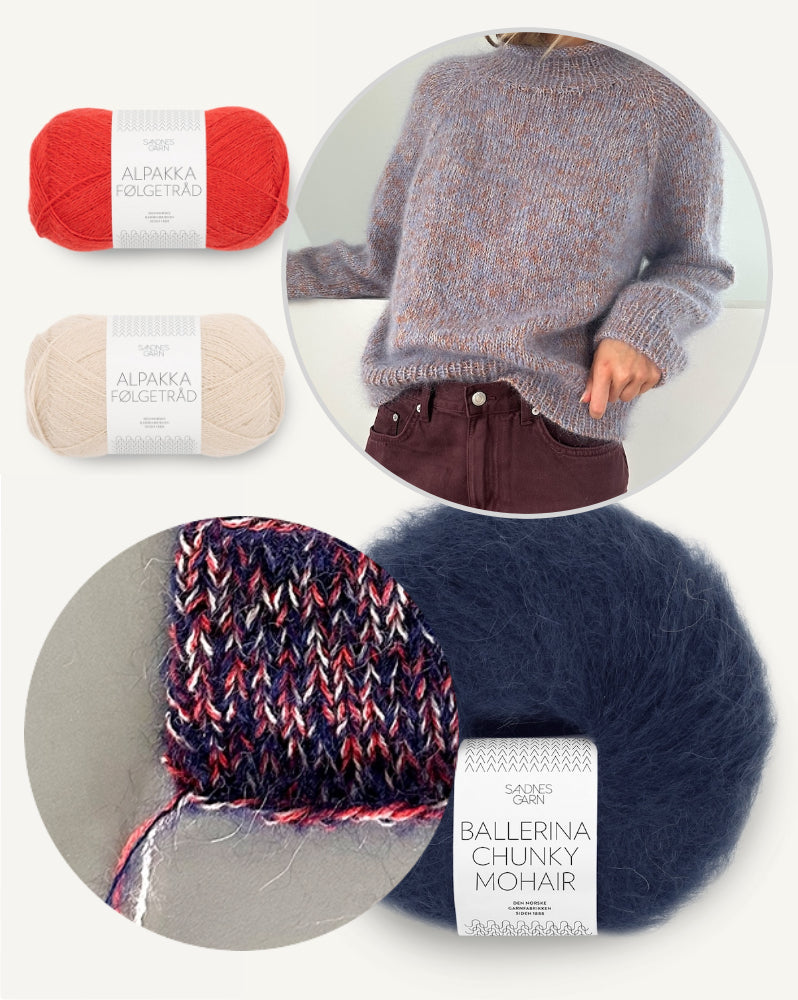 LeKnit Foundation Sweater mit Ballerina Chunky Mohair und Alpakka Folgetrad von Sandnes Garn 9