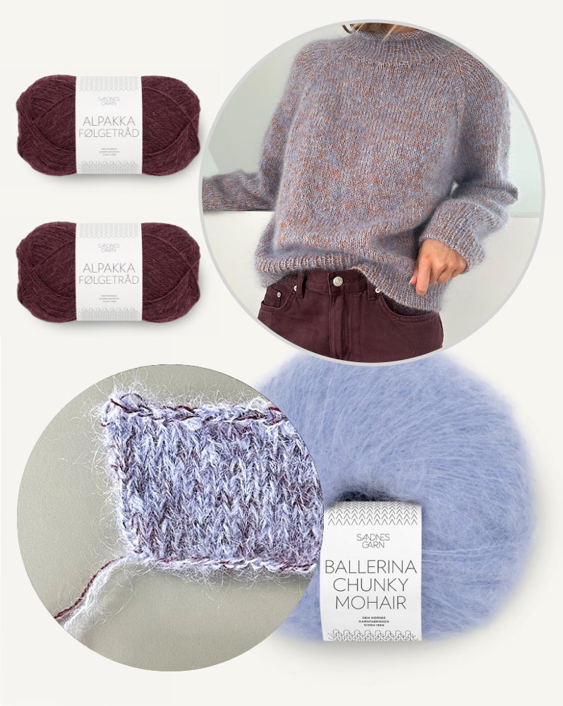 LeKnit Foundation Sweater mit Ballerina Chunky Mohair und Alpakka Folgetrad von Sandnes Garn 10