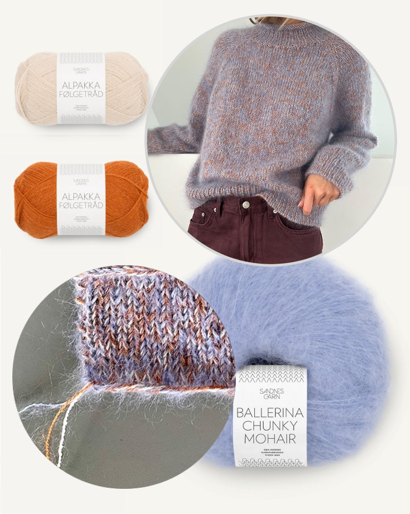 LeKnit Foundation Sweater mit Ballerina Chunky Mohair und Alpakka Folgetrad von Sandnes Garn 13