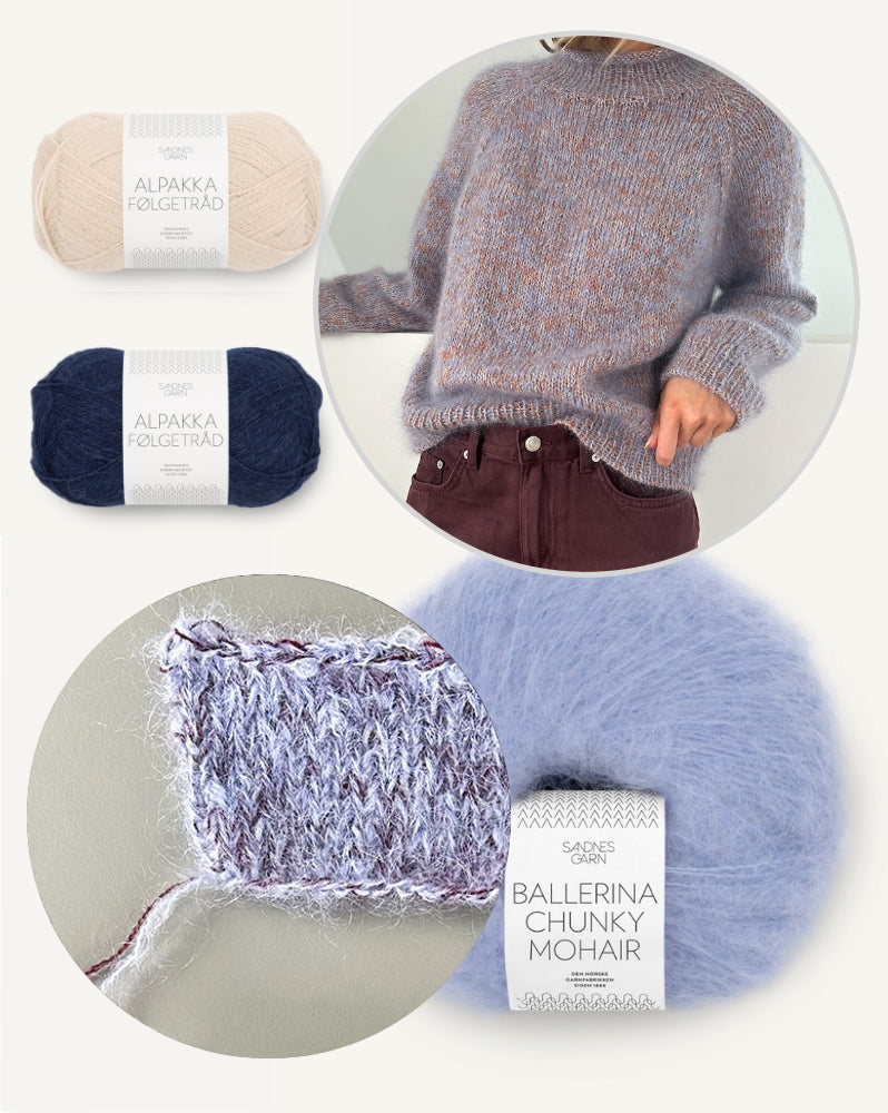 LeKnit Foundation Sweater mit Ballerina Chunky Mohair und Alpakka Folgetrad von Sandnes Garn 12