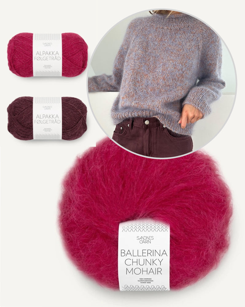 LeKnit Foundation Sweater mit Ballerina Chunky Mohair und Alpakka Folgetrad von Sandnes Garn 20