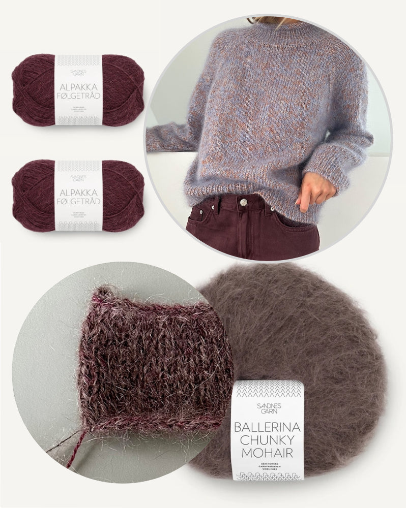 LeKnit Foundation Sweater mit Ballerina Chunky Mohair und Alpakka Folgetrad von Sandnes Garn 17