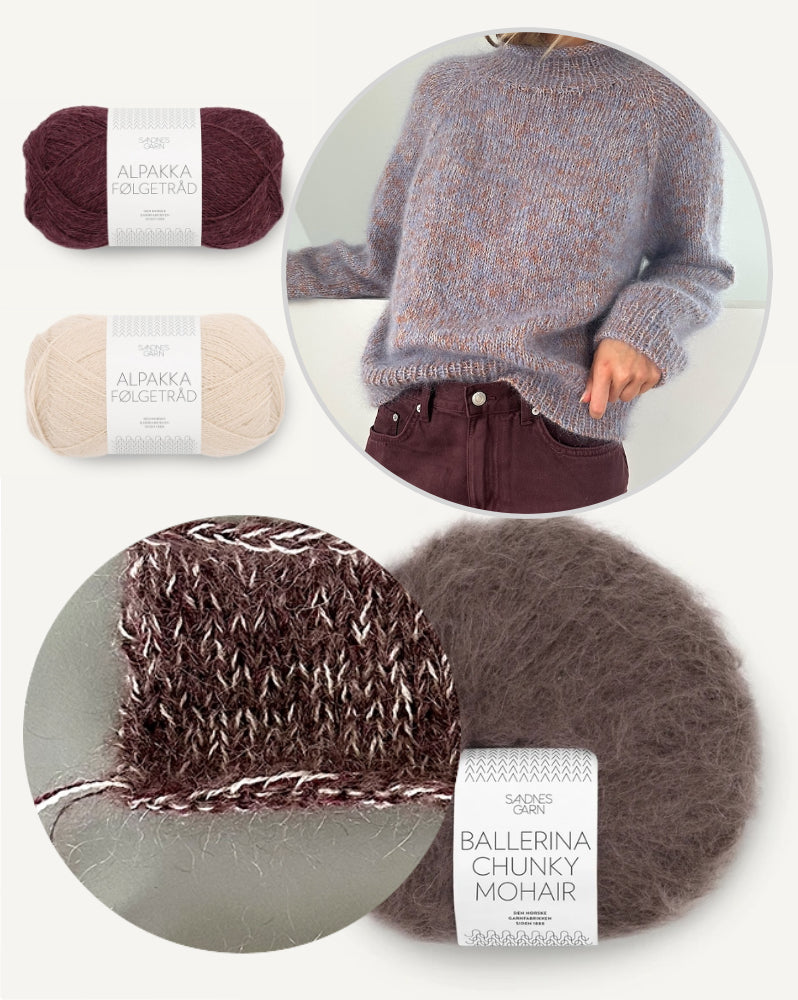 LeKnit Foundation Sweater mit Ballerina Chunky Mohair und Alpakka Folgetrad von Sandnes Garn 18