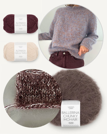 LeKnit Foundation Sweater mit Ballerina Chunky Mohair und Alpakka Folgetrad von Sandnes Garn 18