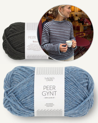 Frankie Sweater | lässige Streifen aus Peer Gynt von Sandnes Garn