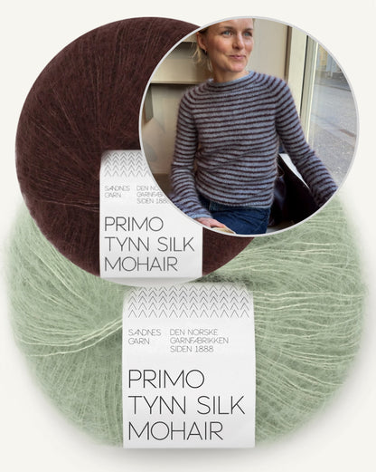 Frankie Blouse | feine Streifen aus Primo Tynn Silk Mohair von Sandnes Garn
