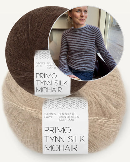 Frankie Blouse | feine Streifen aus Primo Tynn Silk Mohair von Sandnes Garn