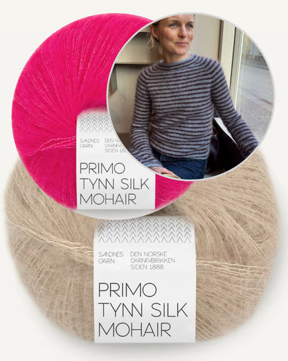 Frankie Blouse | feine Streifen aus Primo Tynn Silk Mohair von Sandnes Garn