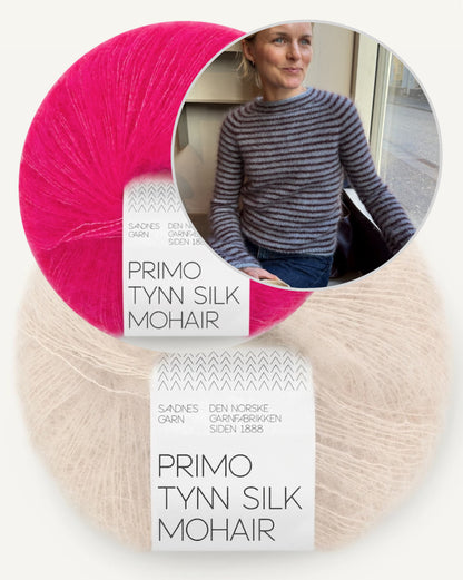 Frankie Blouse | feine Streifen aus Primo Tynn Silk Mohair von Sandnes Garn