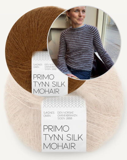 Frankie Blouse | feine Streifen aus Primo Tynn Silk Mohair von Sandnes Garn