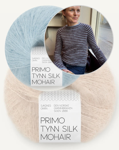 Frankie Blouse | feine Streifen aus Primo Tynn Silk Mohair von Sandnes Garn